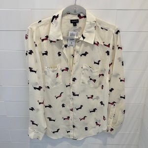 Torrid dachshund blouse, NWT, size 00 plus (~10 reg sizing)